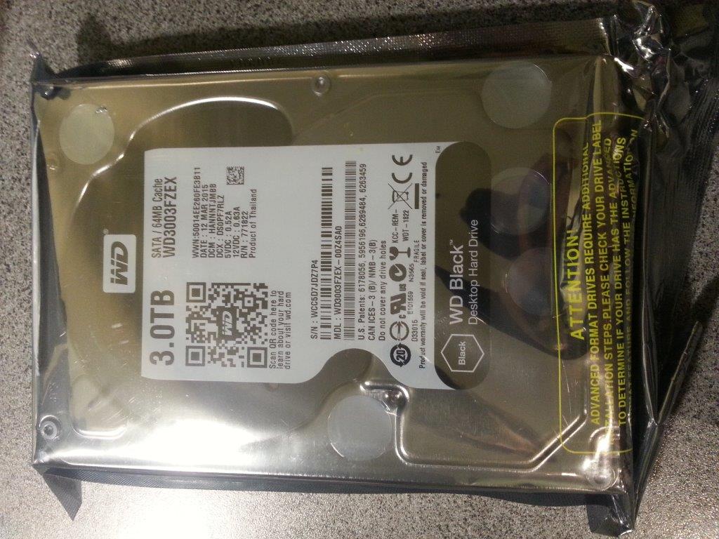 WD BLACK SERIES WD3003FZEX 3TB 7200 RPM 64MB Cache SATA 6.0Gb/s 3.5 Internal Hard Drive