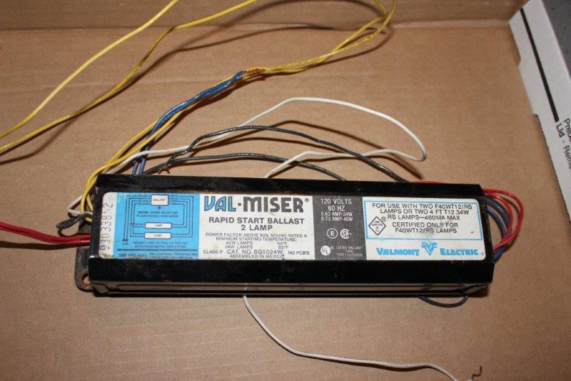 VALMONT VAL-MISER 277V .62A INSTANT START-SLIMELINE 2 LAMP BALLAST 8G1024W