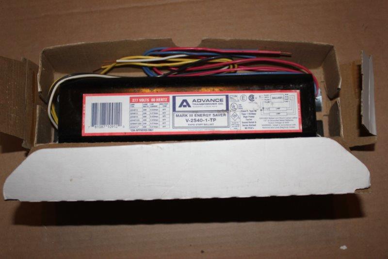 Advance Ballasts rapid start ballast V-2s40-1-TP (NIB)