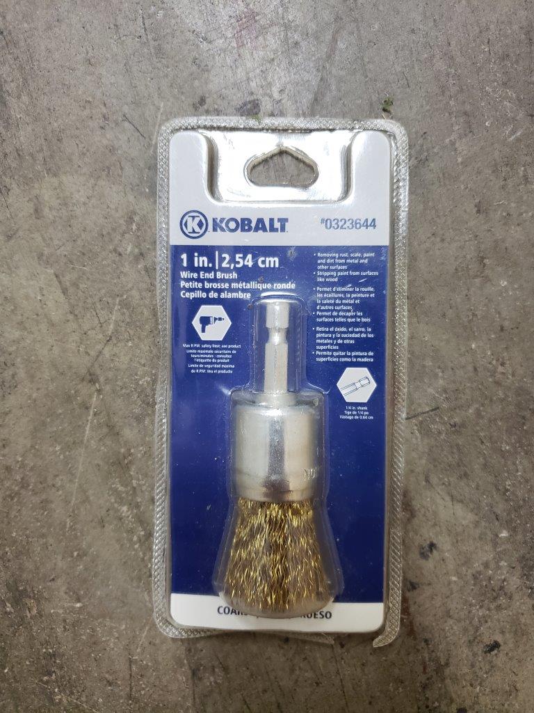 Kobalt 1-in 2.54 cm Wire End Brush #0323644 COARSE 1/4 in. Shank
