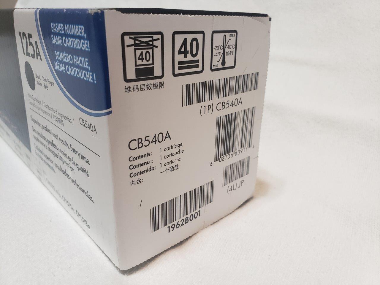 HP 125A Black Original LaserJet Toner Cartridge, CB540A Genuine Sealed for CM1312nfi CP1215 CP1518ni printers