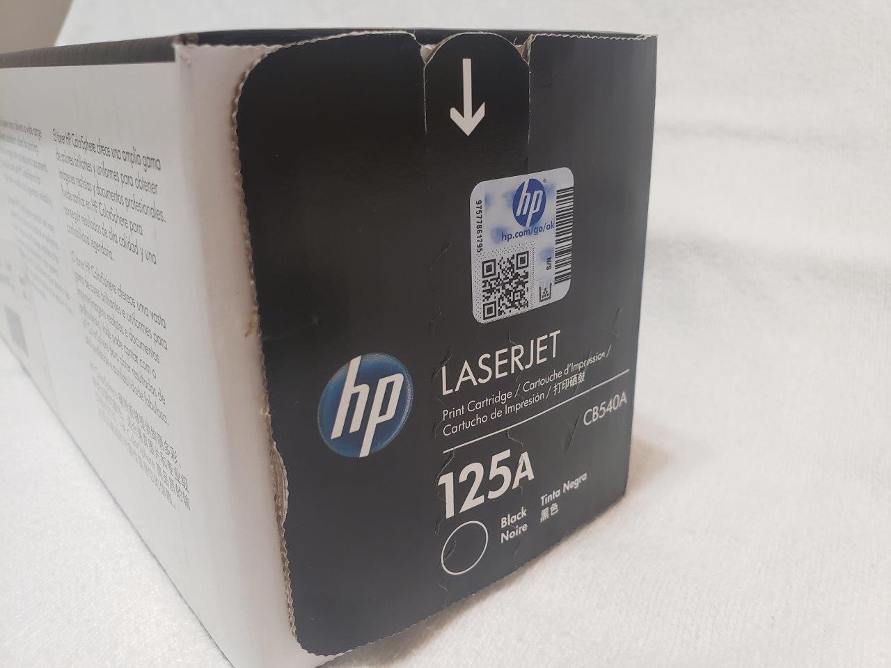 HP 125A Black Original LaserJet Toner Cartridge, CB540A Genuine Sealed for CM1312nfi CP1215 CP1518ni printers