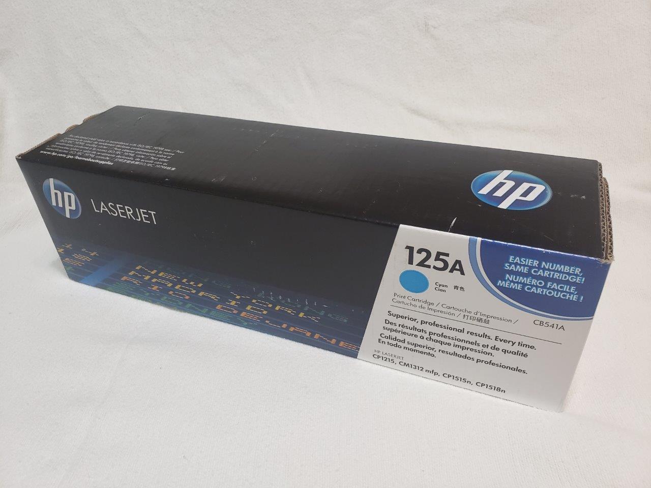 HP 125A Cyan Original LaserJet Toner Cartridge, CB541A Genuine Sealed for CM1312nfi CP1215 CP1518ni printers