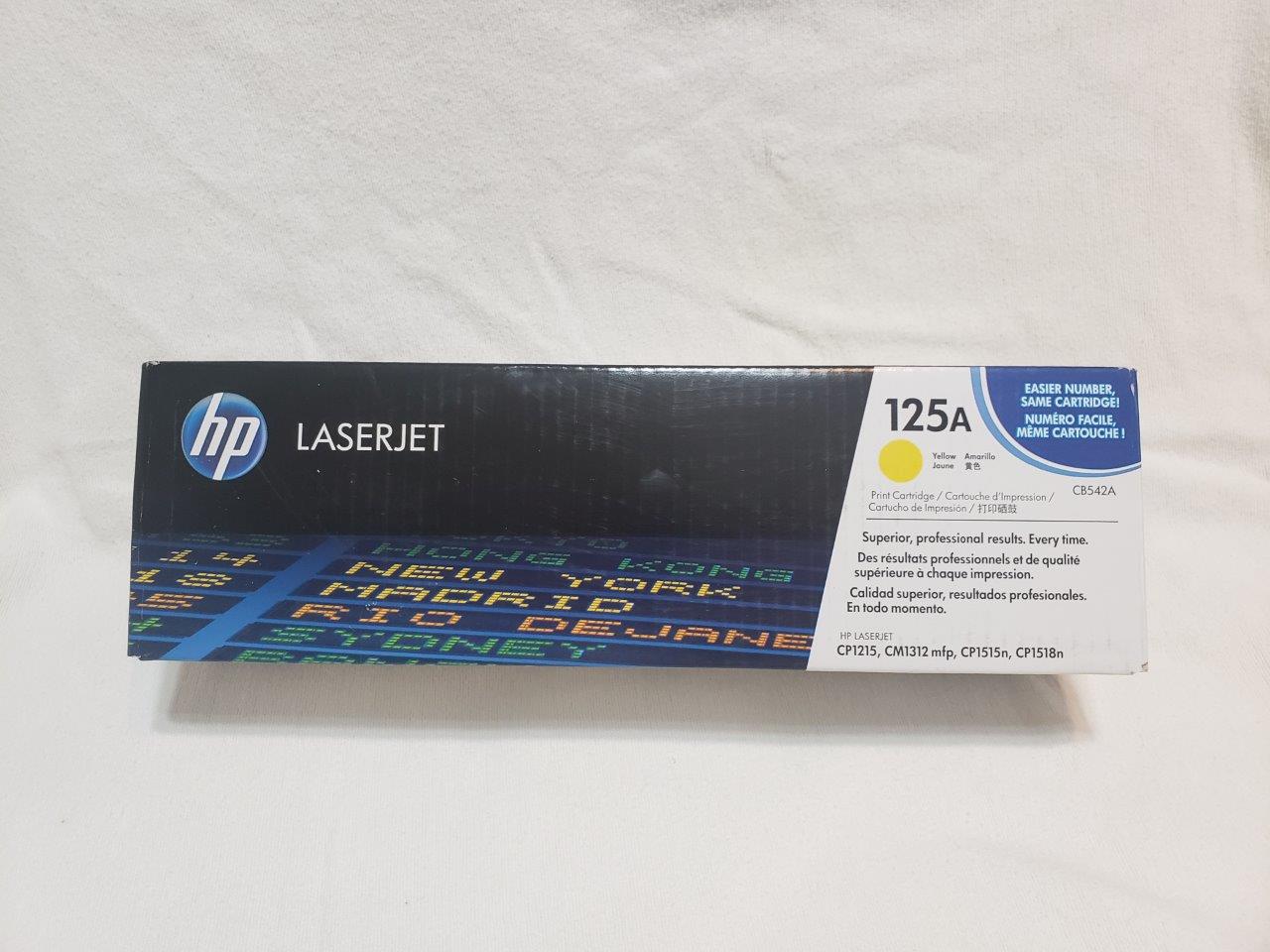 HP 125A Yellow Original LaserJet Toner Cartridge, CB542A Genuine Sealed for CM1312nfi CP1215 CP1518ni printers