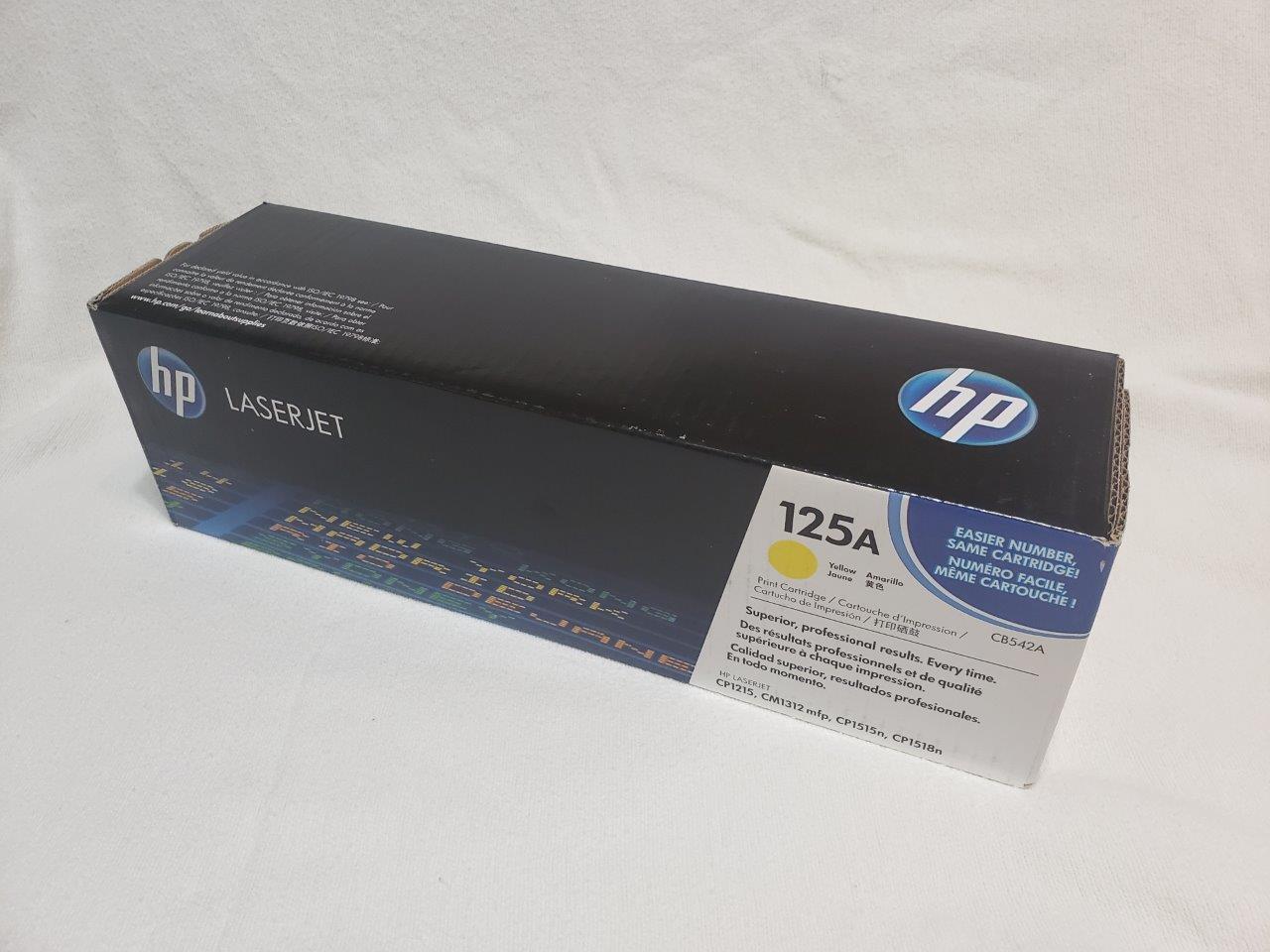 HP 125A Yellow Original LaserJet Toner Cartridge, CB542A Genuine Sealed for CM1312nfi CP1215 CP1518ni printers