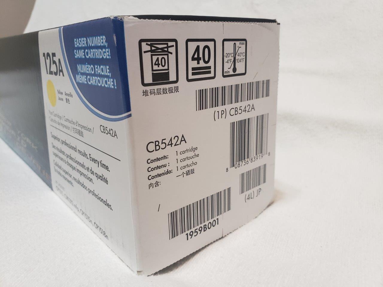 HP 125A Yellow Original LaserJet Toner Cartridge, CB542A Genuine Sealed for CM1312nfi CP1215 CP1518ni printers