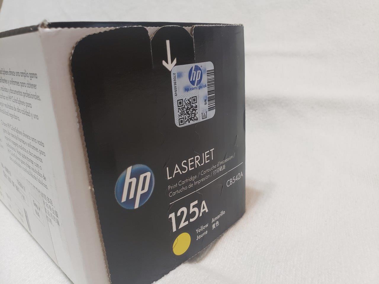 HP 125A Yellow Original LaserJet Toner Cartridge, CB542A Genuine Sealed for CM1312nfi CP1215 CP1518ni printers