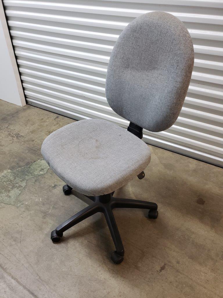 Grey Fabric Office Chair with Black Swivel Nylon Base