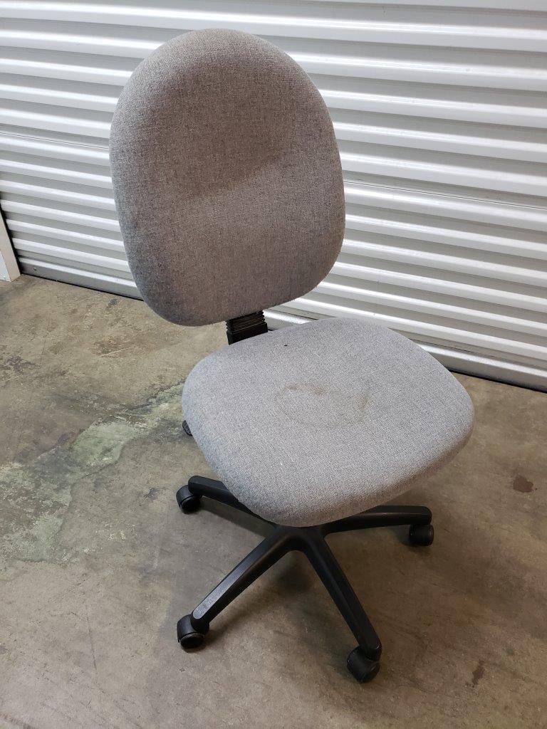 Grey Fabric Office Chair with Black Swivel Nylon Base