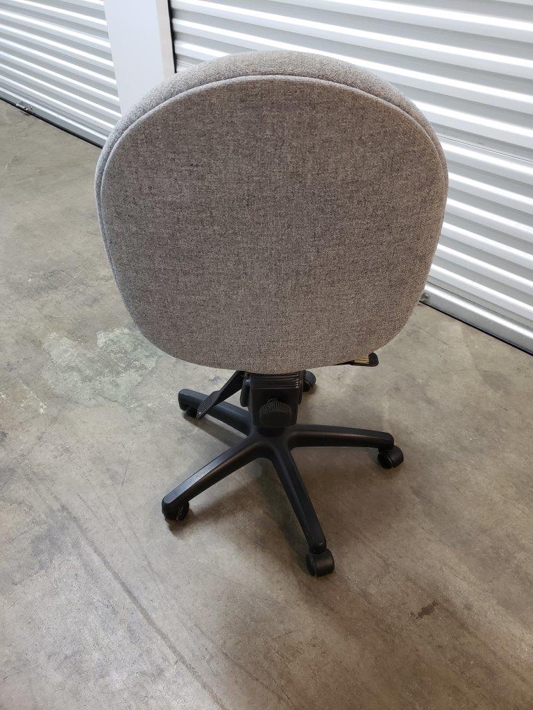 Grey Fabric Office Chair with Black Swivel Nylon Base