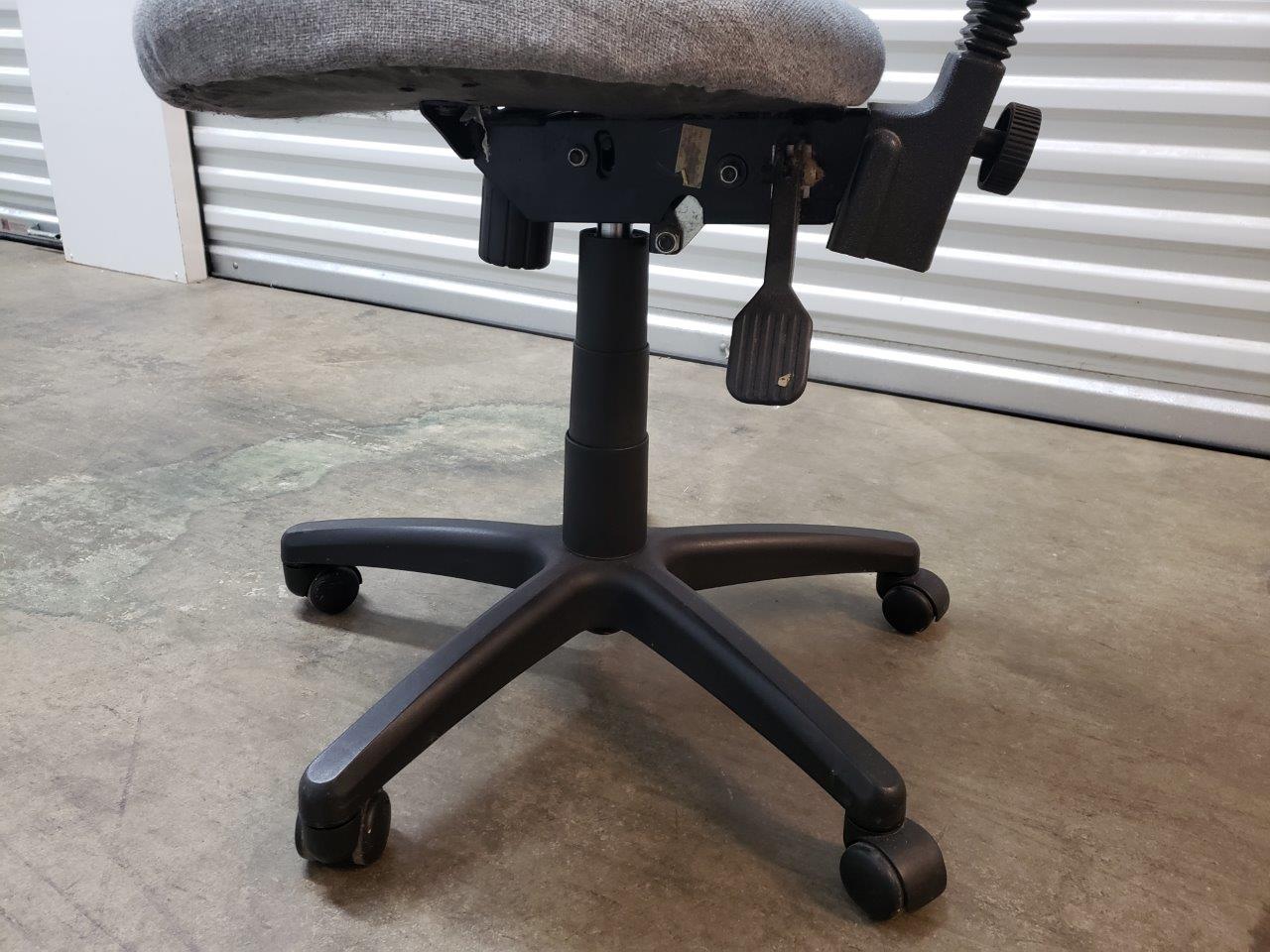 Grey Fabric Office Chair with Black Swivel Nylon Base