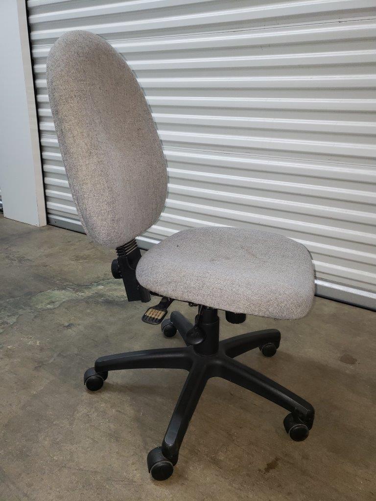 Grey Fabric Office Chair with Black Swivel Nylon Base