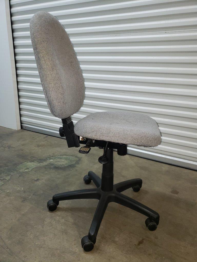 Grey Fabric Office Chair with Black Swivel Nylon Base