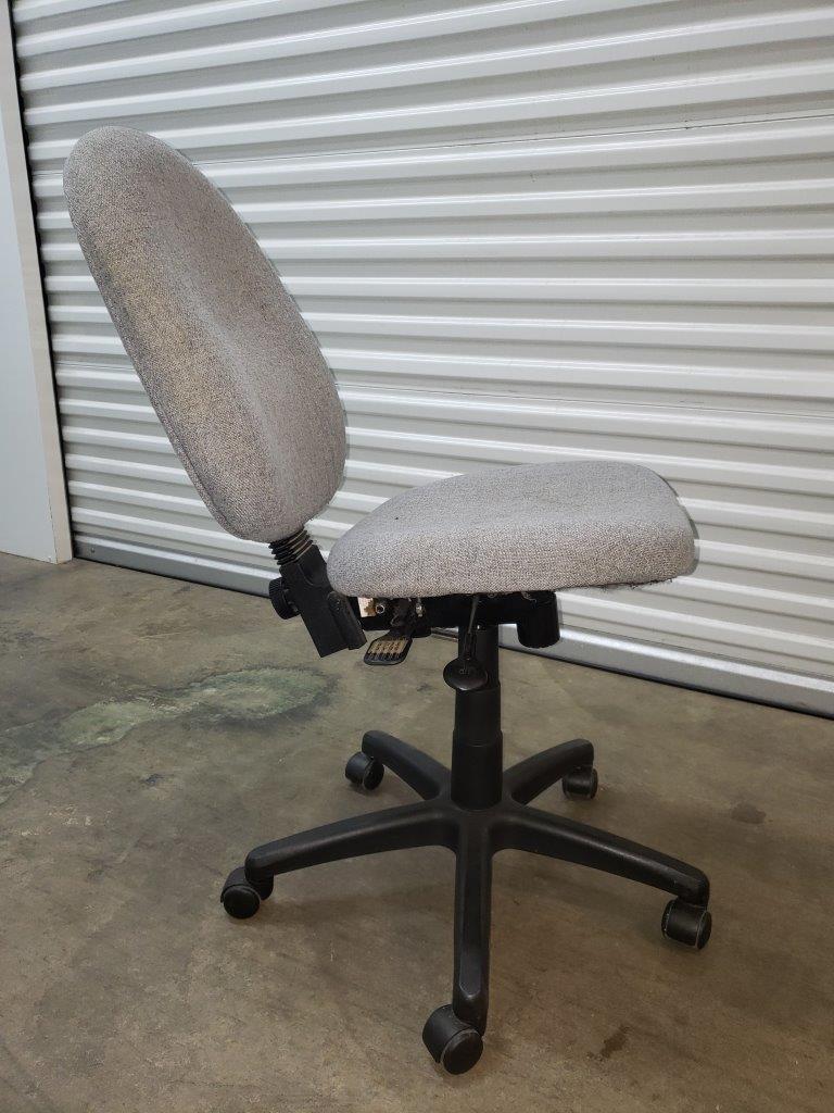 Grey Fabric Office Chair with Black Swivel Nylon Base