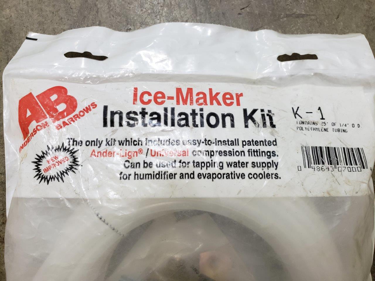 Anderson Barrows Corp AB Ice Maker Installation Kit With Universal Fittings K-1 with 25' of 1/4' O.D
