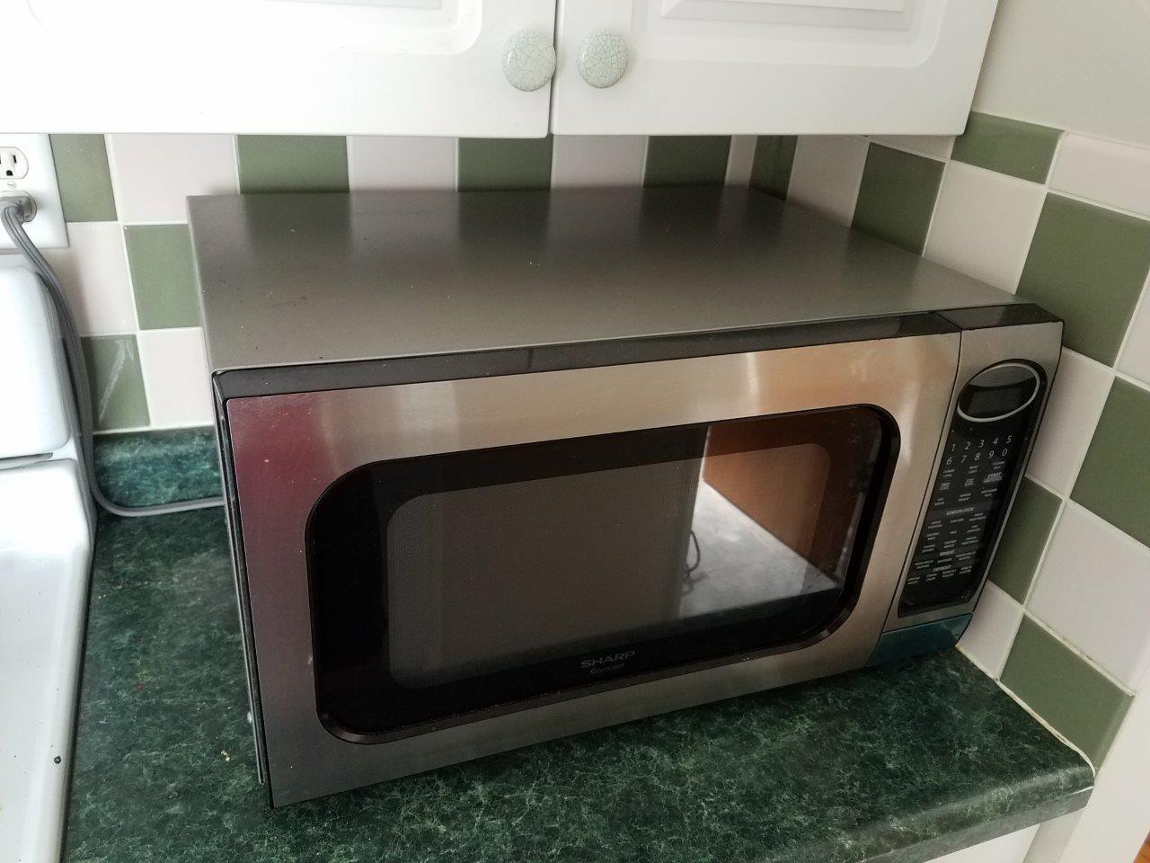 Sharp large spacious stainless steel microwave