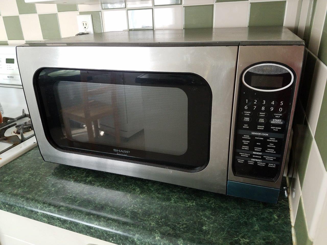 Sharp large spacious stainless steel microwave