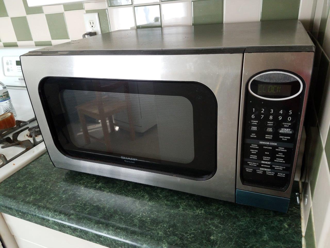 Sharp large spacious stainless steel microwave
