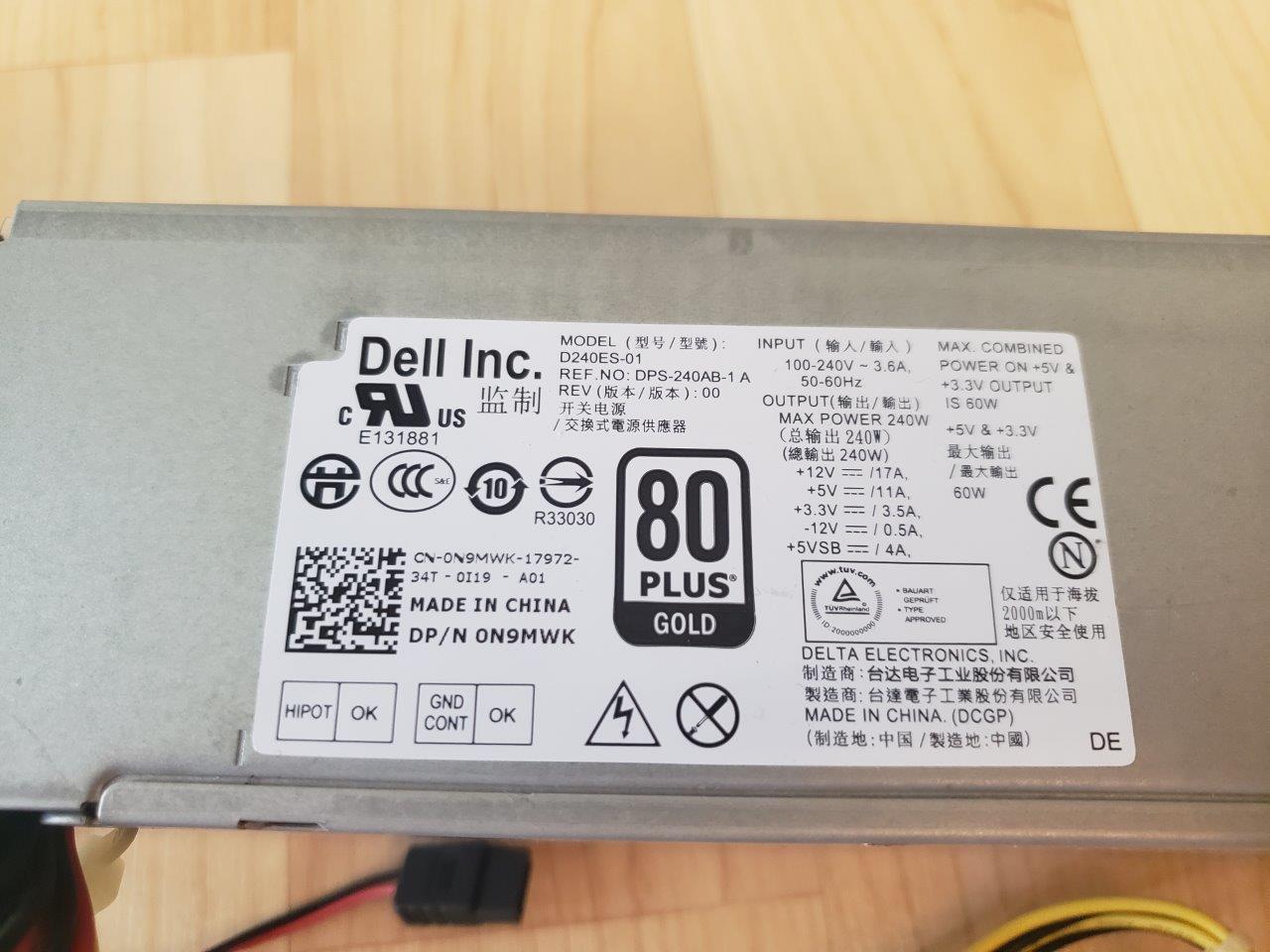 DELL 240W Watt Desktop Power Supply Unit PSU for Dell Optiplex 390 790 990 960 7010 9010 3010 Small Form Factor System SFF H240AS-00 H240AS-01 D240ES-00 DPS-240WB AC240AS-00 H240ES-00 L240AS-00 AC240ES-00 PSU