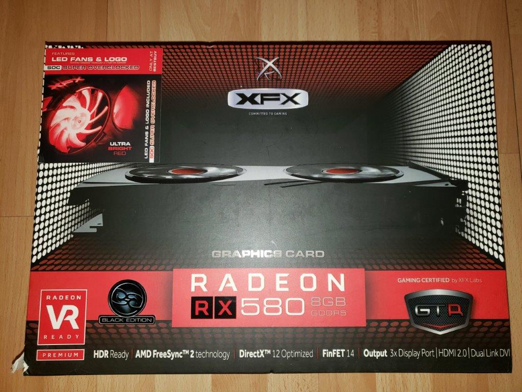 XFX AMD Radeon RX 580 GTR XXX Edition 8GB Crimson OC+ 1425Mhz W/Red LED Fans and Custom Backplate Graphic Cards RX-580P8D