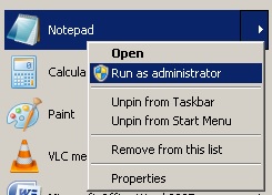 Open Notepad as Administrator